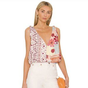 NWT Free People Tied To You Tank Top In Tropical Combo OB1284876